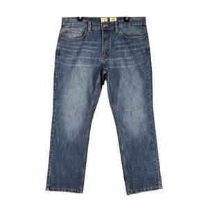 RedHead Jeans Mens 36 Blue Denim Baggy Loose Fit Tapered High-Waisted Fade